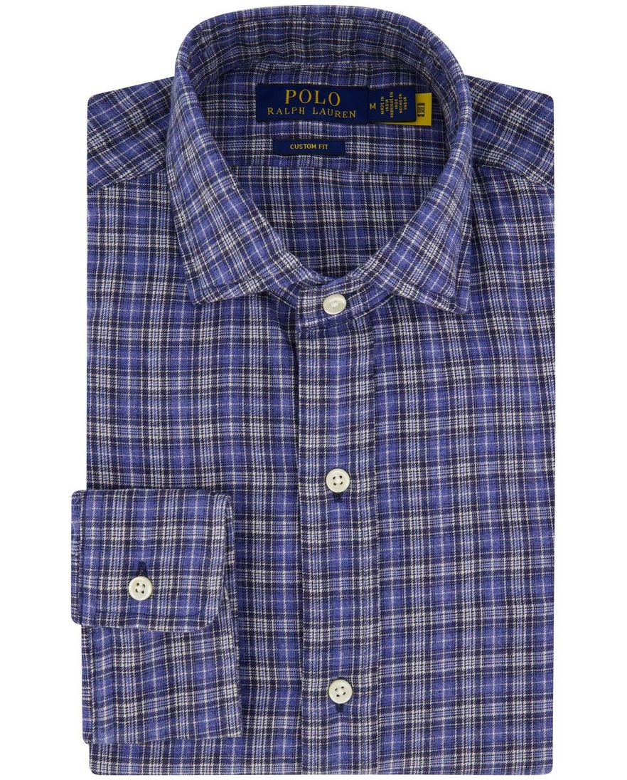 Polo Ralph Lauren Custom Fit casual overhemd blauw geruit