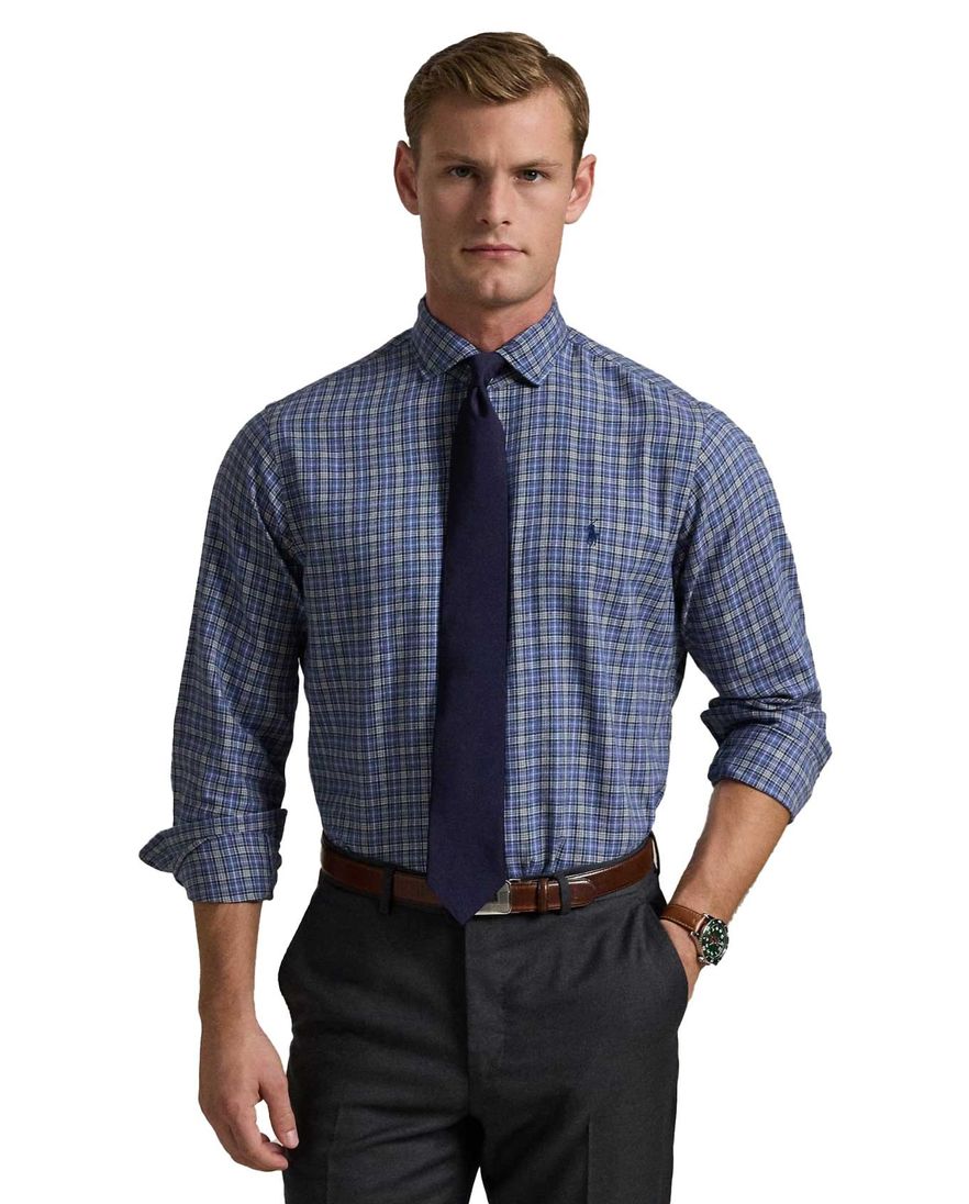 Polo Ralph Lauren Custom Fit casual overhemd blauw geruit