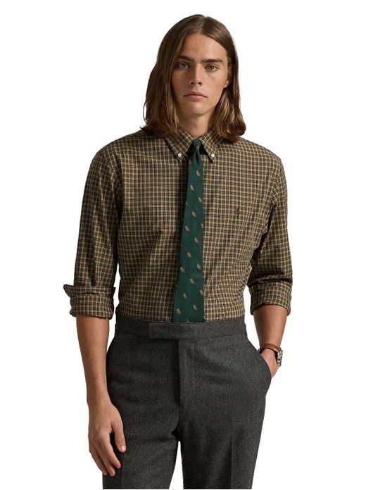 casual overhemd Polo Ralph Lauren bruin geruit katoen normale fit