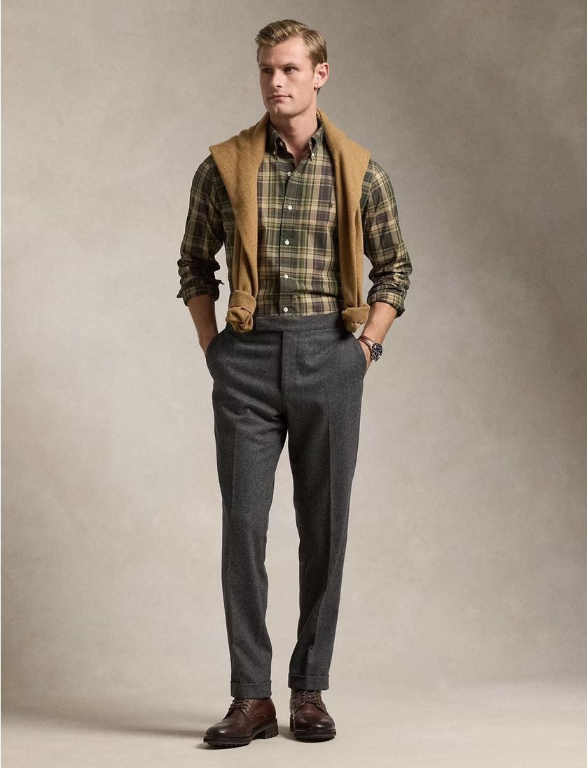 Polo Ralph Lauren Custom Fit overhemd groen geruit katoen