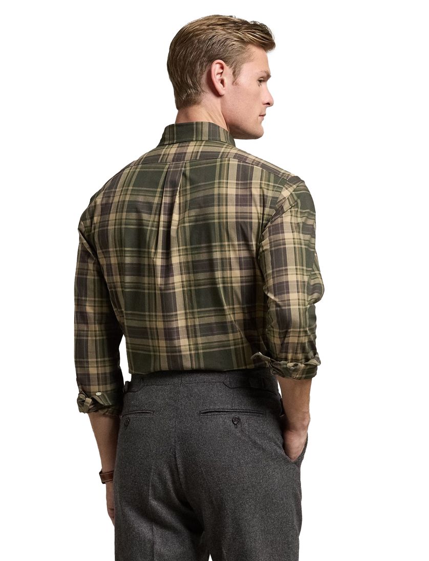 Polo Ralph Lauren Custom Fit overhemd groen geruit katoen