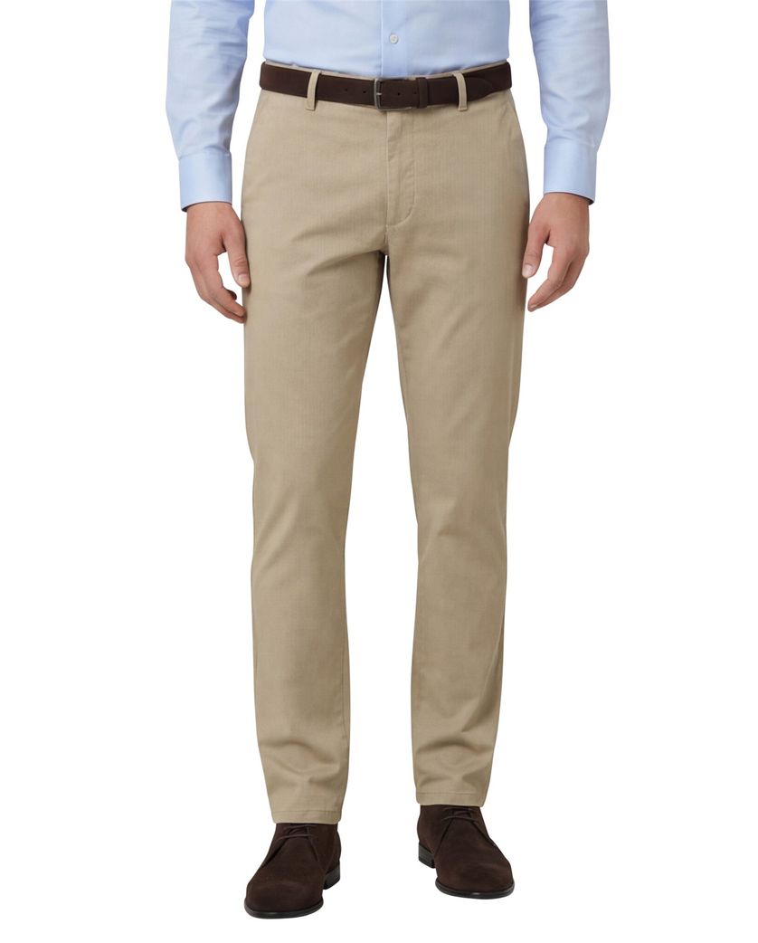 Meyer chino katoen bruin effen