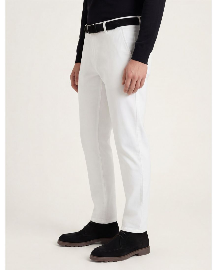 Meyer Pantalon wit modern fit katoen