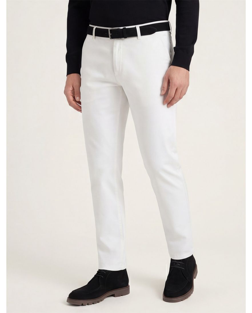 Meyer Pantalon wit modern fit katoen