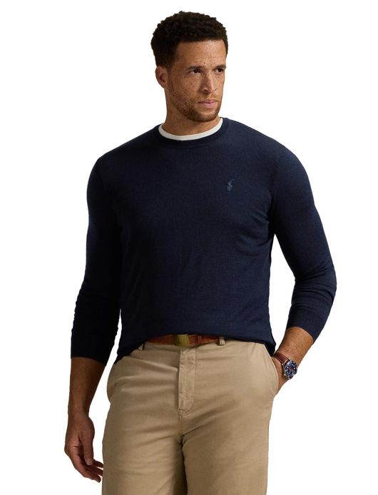 Polo Ralph Lauren trui donkerblauw merinowol Big & Tall