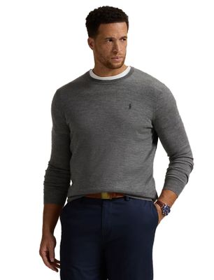 Polo Ralph Lauren Polo Ralph Lauren trui effen grijs merinowol wijde fit