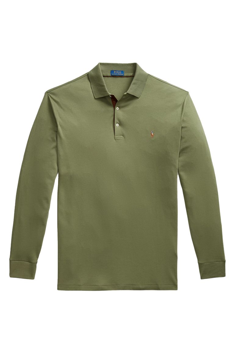 Polo Ralph Lauren polo groen effen lange mouw Big & Tall