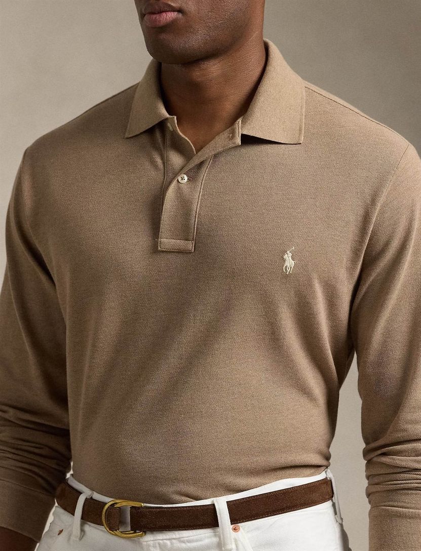 Big & Tall Polo Ralph Lauren polo lange mouw beige