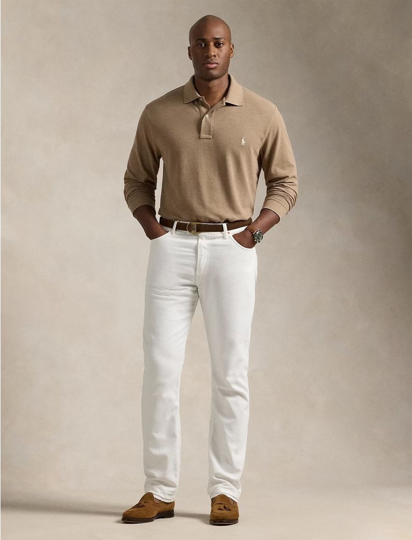 Big & Tall Polo Ralph Lauren polo lange mouw beige