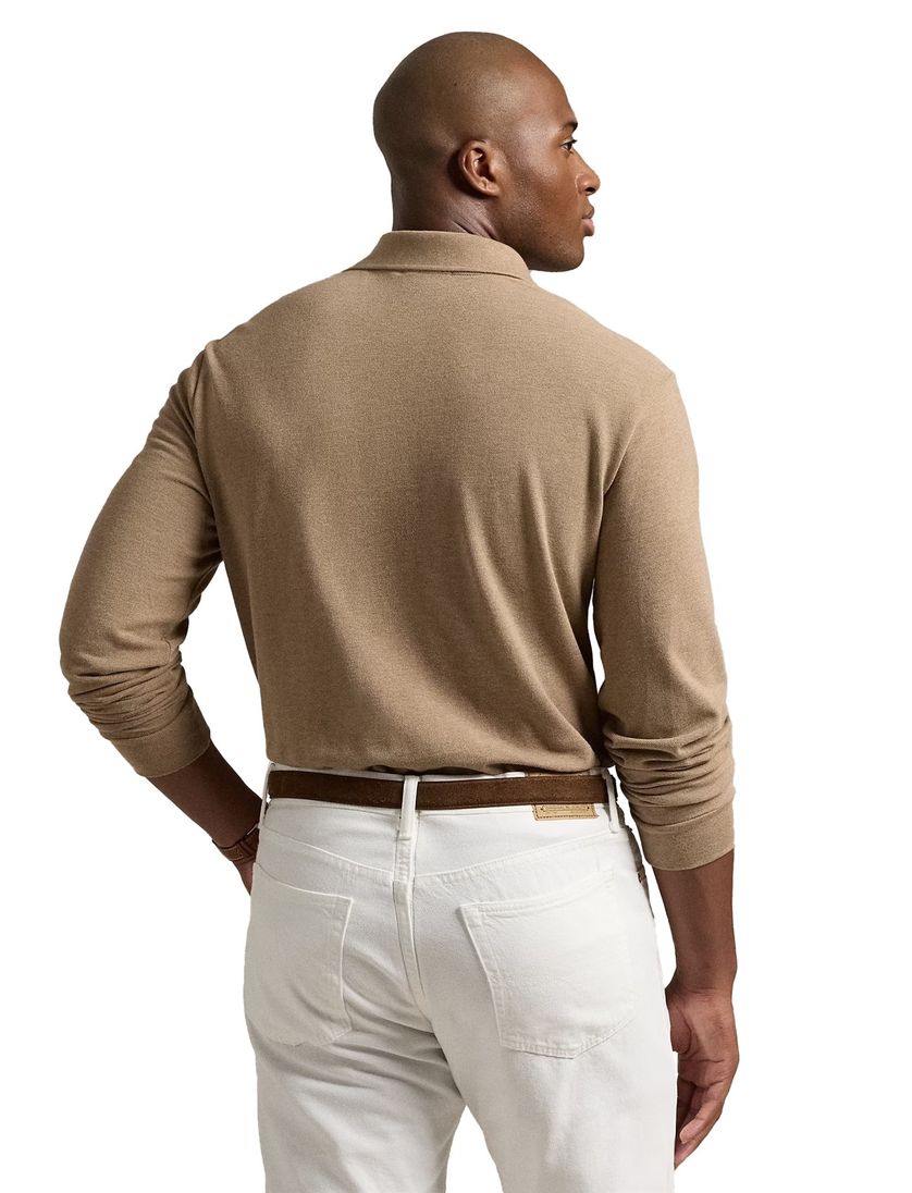 Big & Tall Polo Ralph Lauren polo lange mouw beige