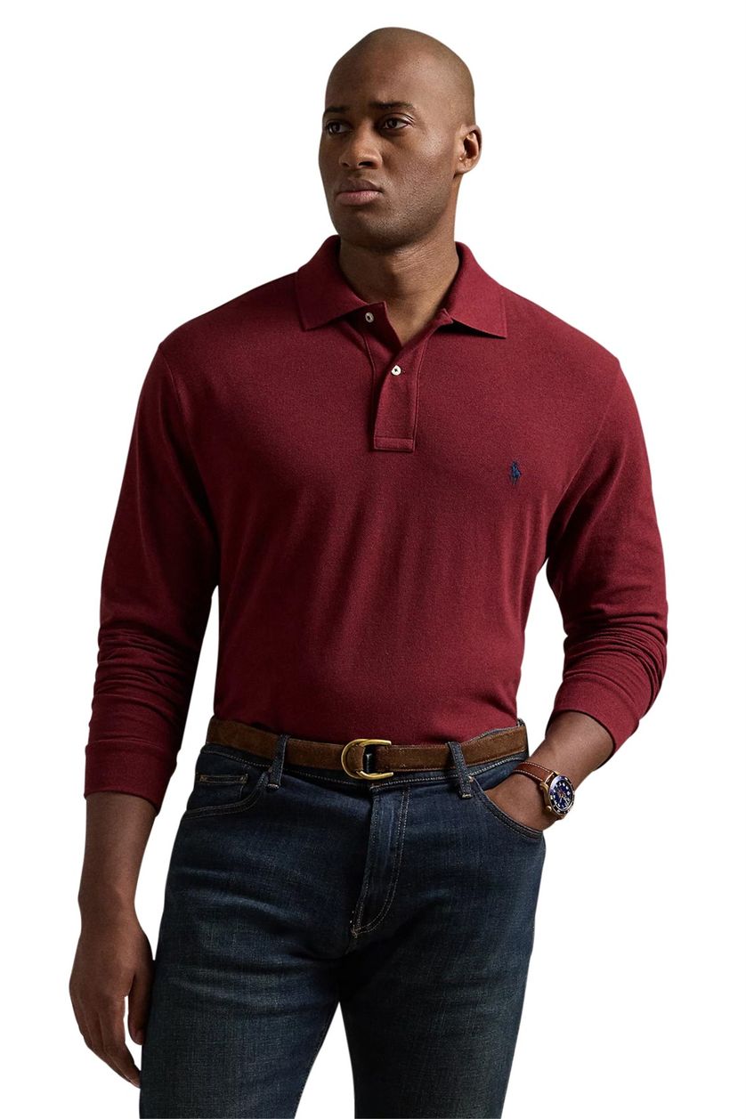 polo lange mouw Ralph Lauren Big & Tall bordeaux