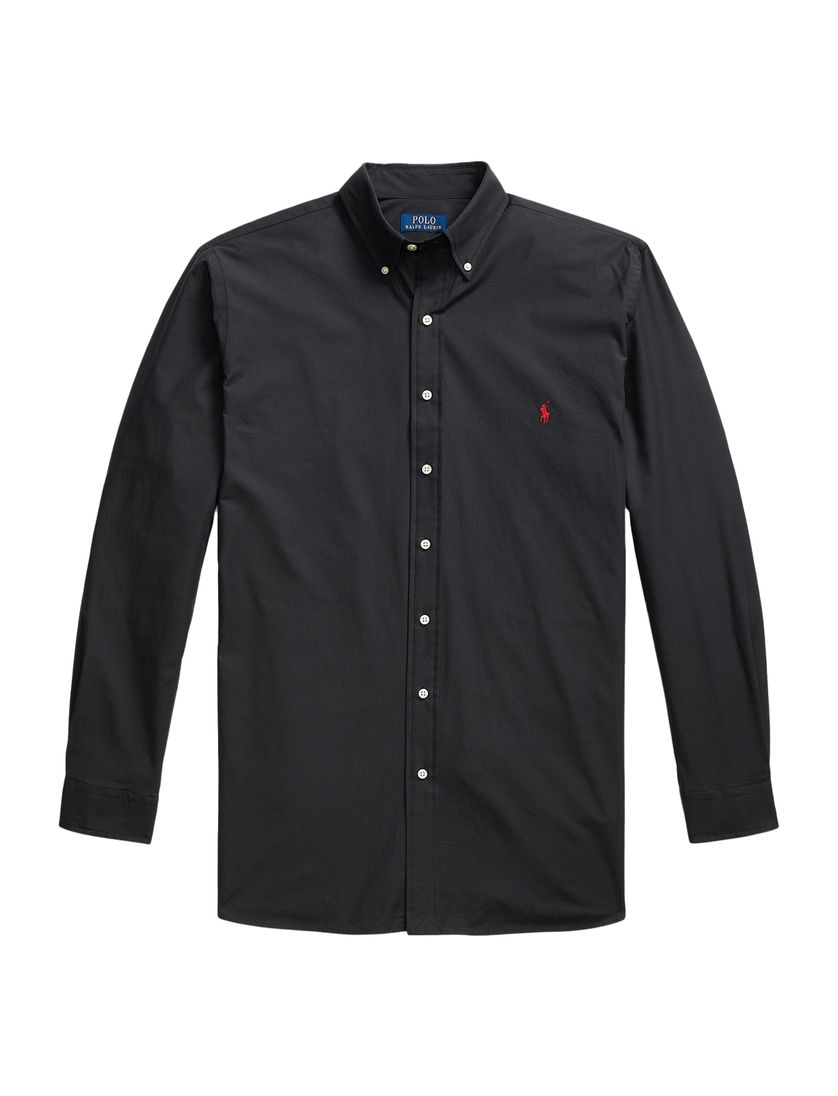 katoenen overhemd Polo Ralph Lauren zwart Big & Tall