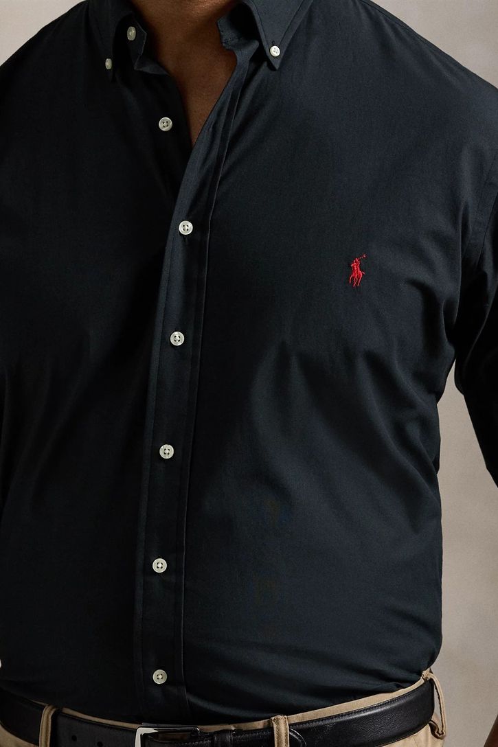 katoenen overhemd Polo Ralph Lauren zwart Big & Tall