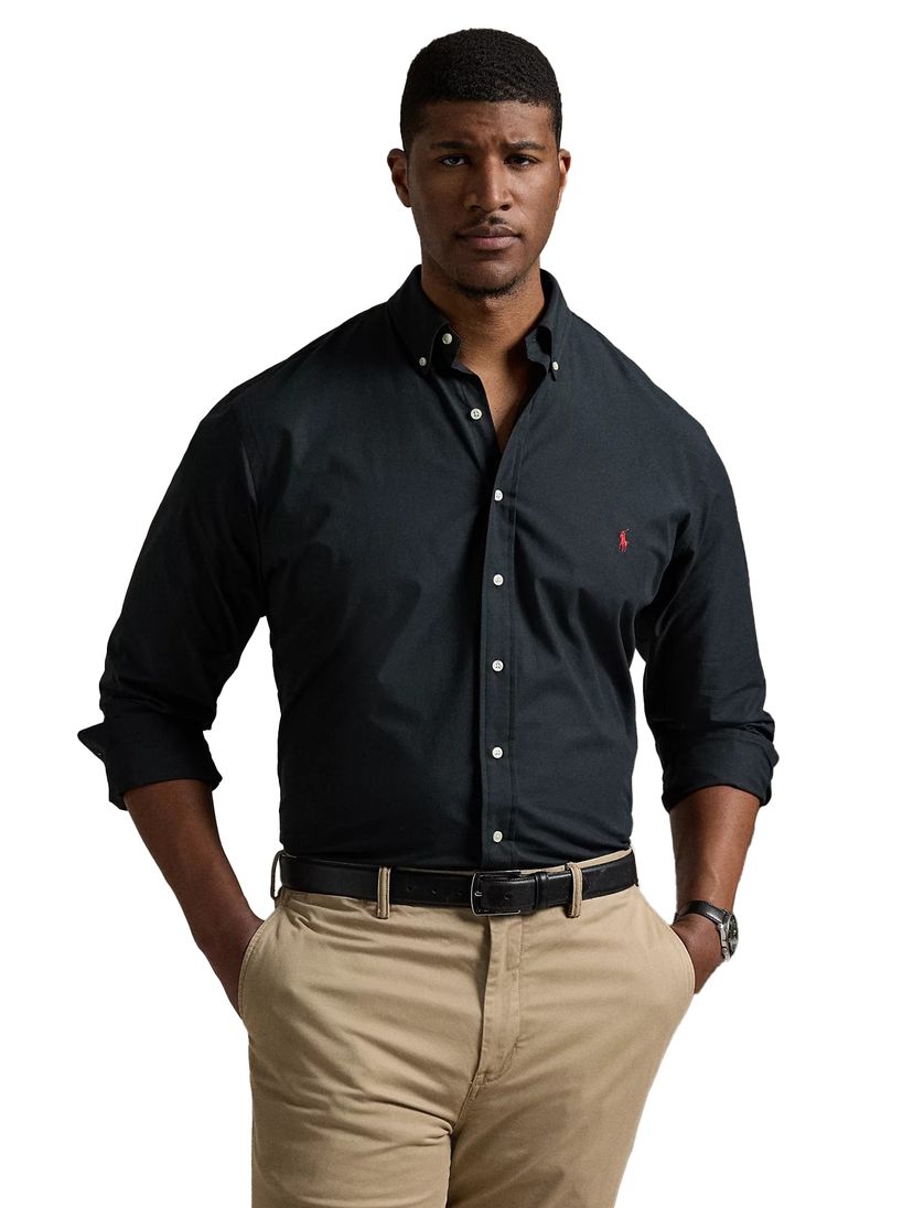 katoenen overhemd Polo Ralph Lauren zwart Big & Tall
