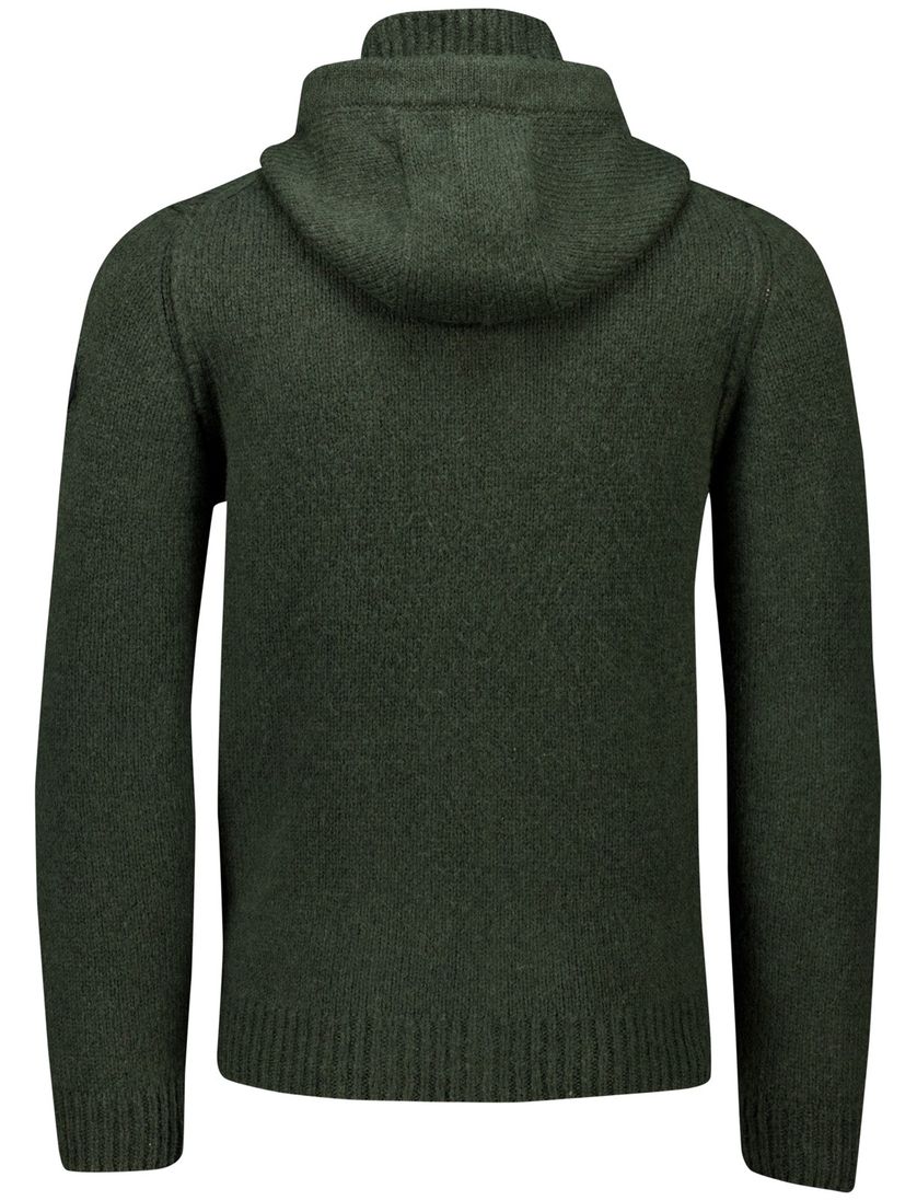 vest Aeronautica Militare effen groen gebreid