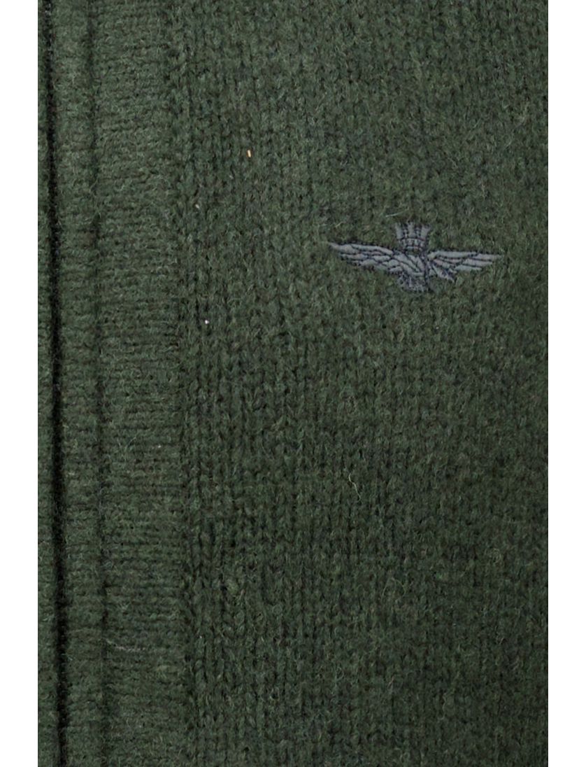 vest Aeronautica Militare effen groen gebreid