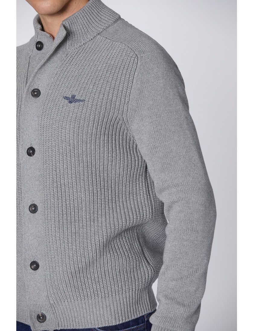 Aeronautica Militare vest grijs effen knopen