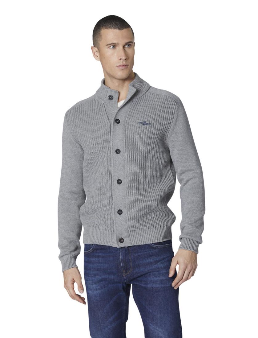 Aeronautica Militare vest grijs effen knopen