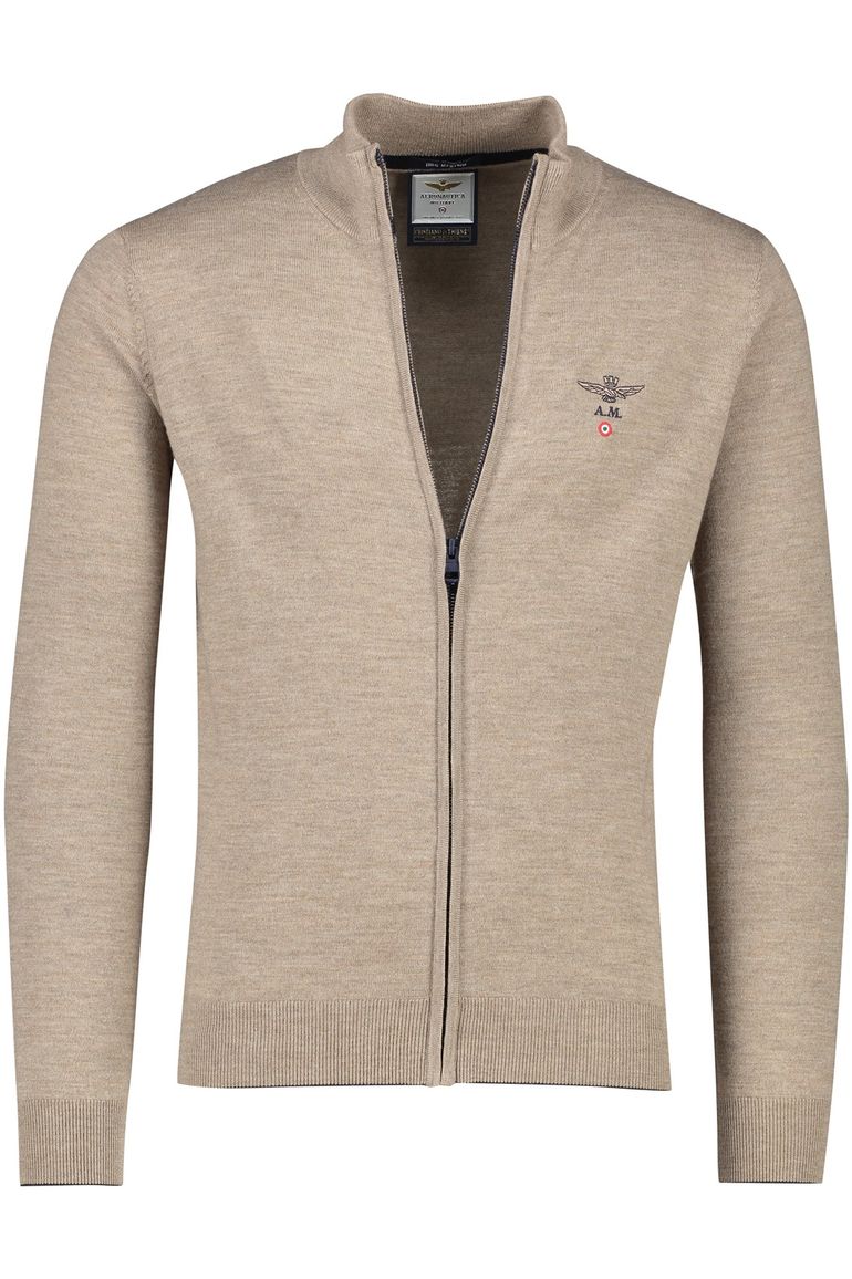 Aeronautica Militare vest beige gemêleerd merinowol