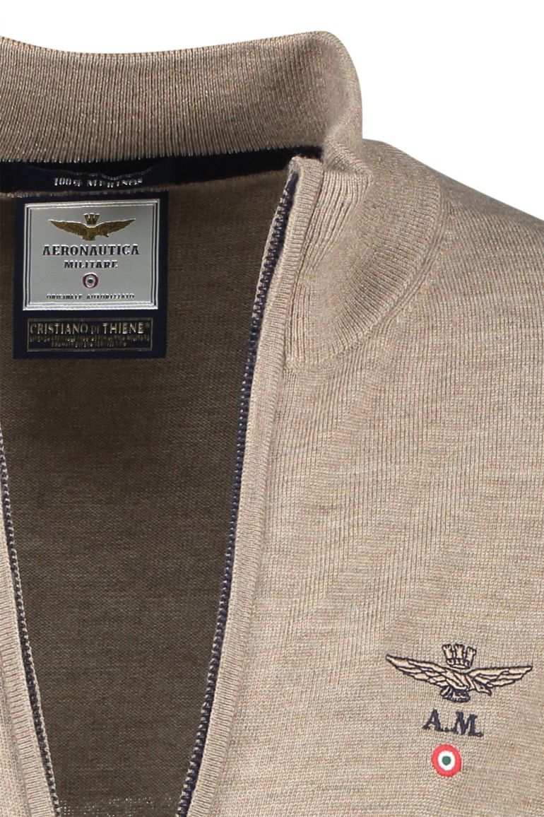 Aeronautica Militare vest beige gemêleerd merinowol