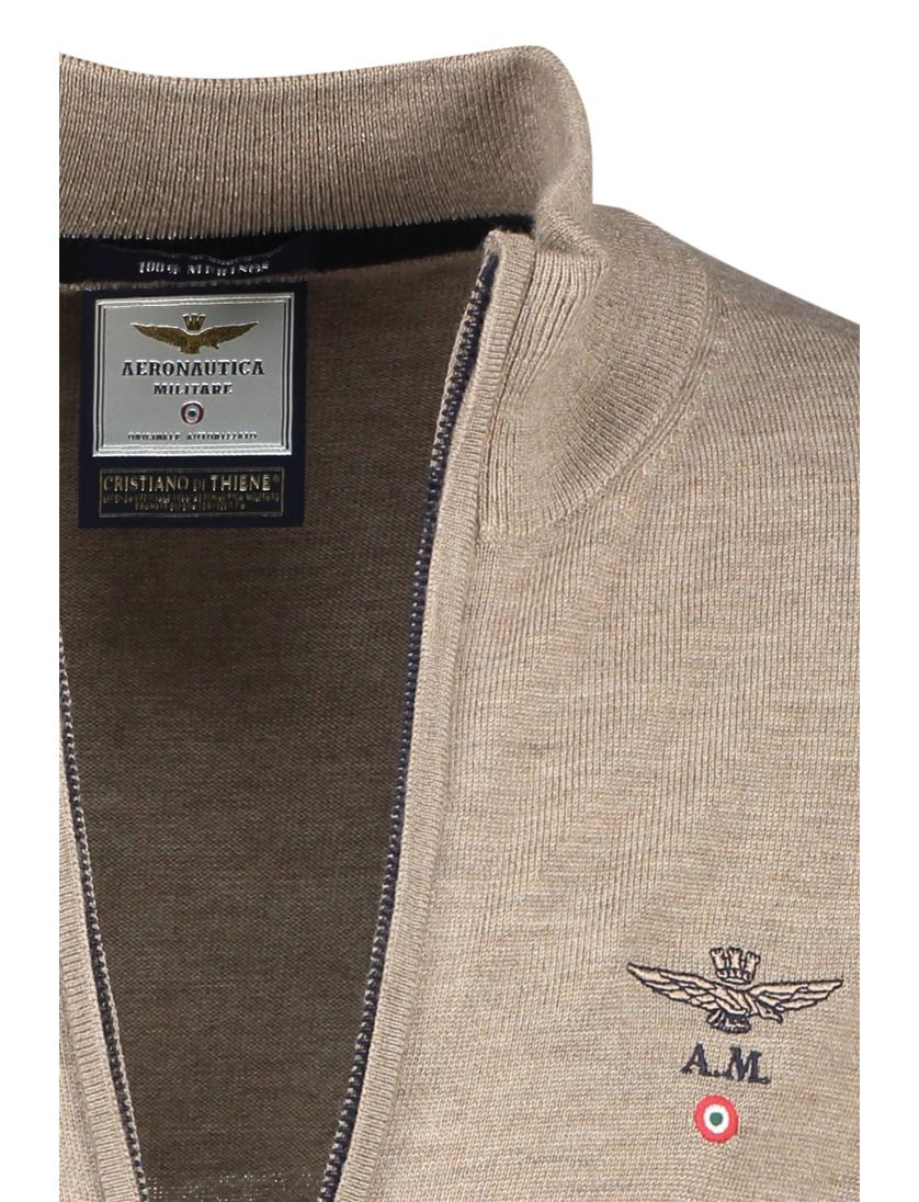 Aeronautica Militare vest beige gemêleerd slim fit