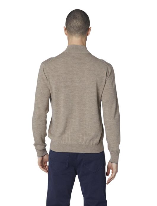 vest Aeronautica Militare beige gemêleerd wol rits