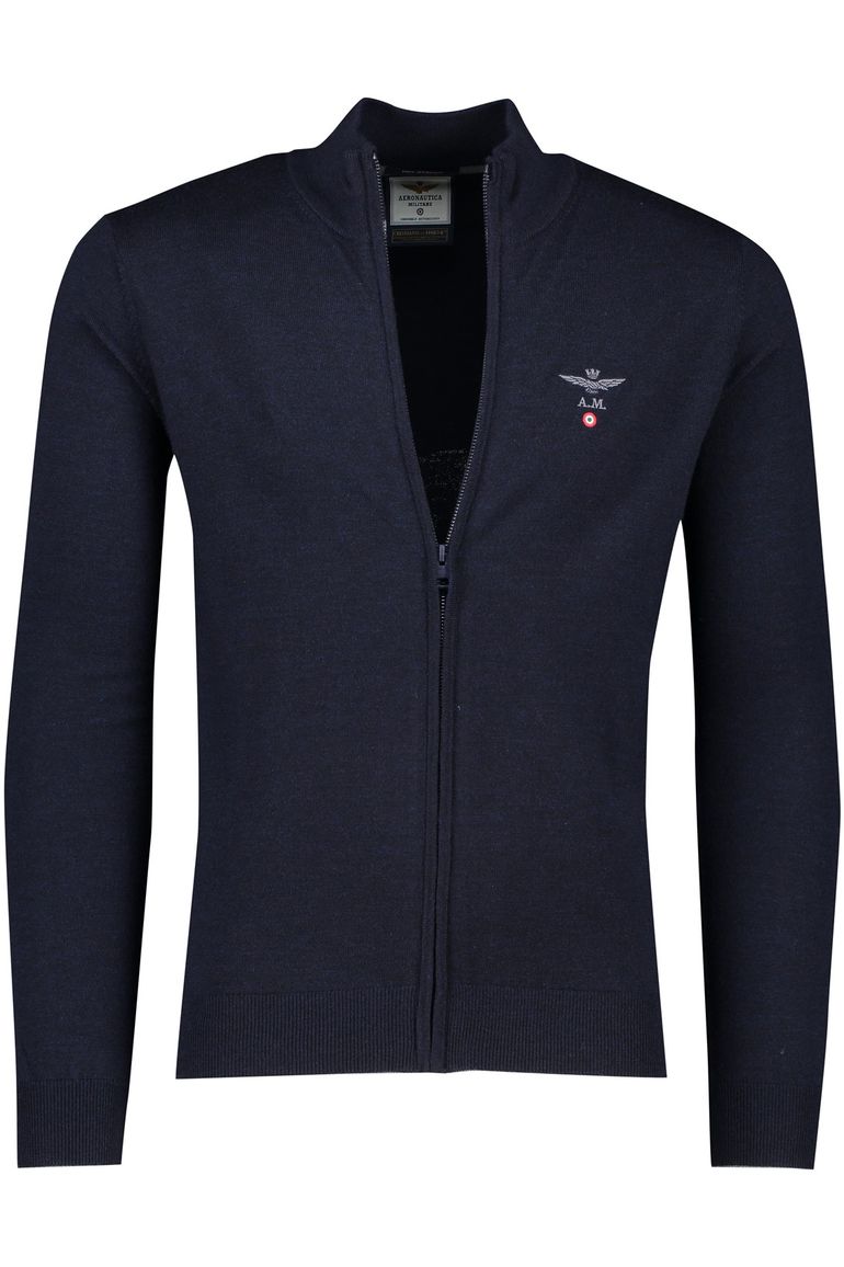 Aeronautica Militare vest effen donkerblauw merinowol