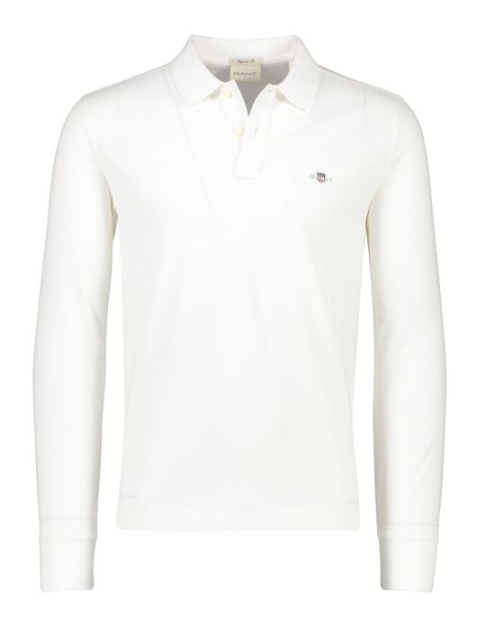 polo Gant wit effen katoen normale fit