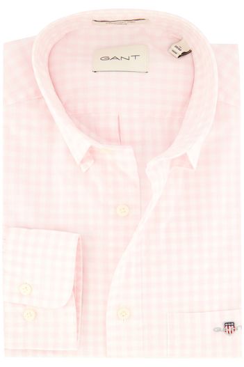 Gant katoenen Gant overhemd roze geruit button-down normale fit