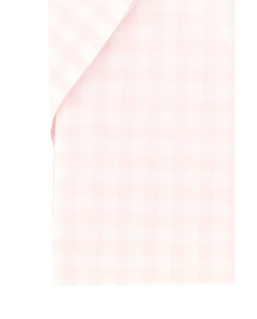 Gant overhemd korte mouw roze geruit button-down katoen