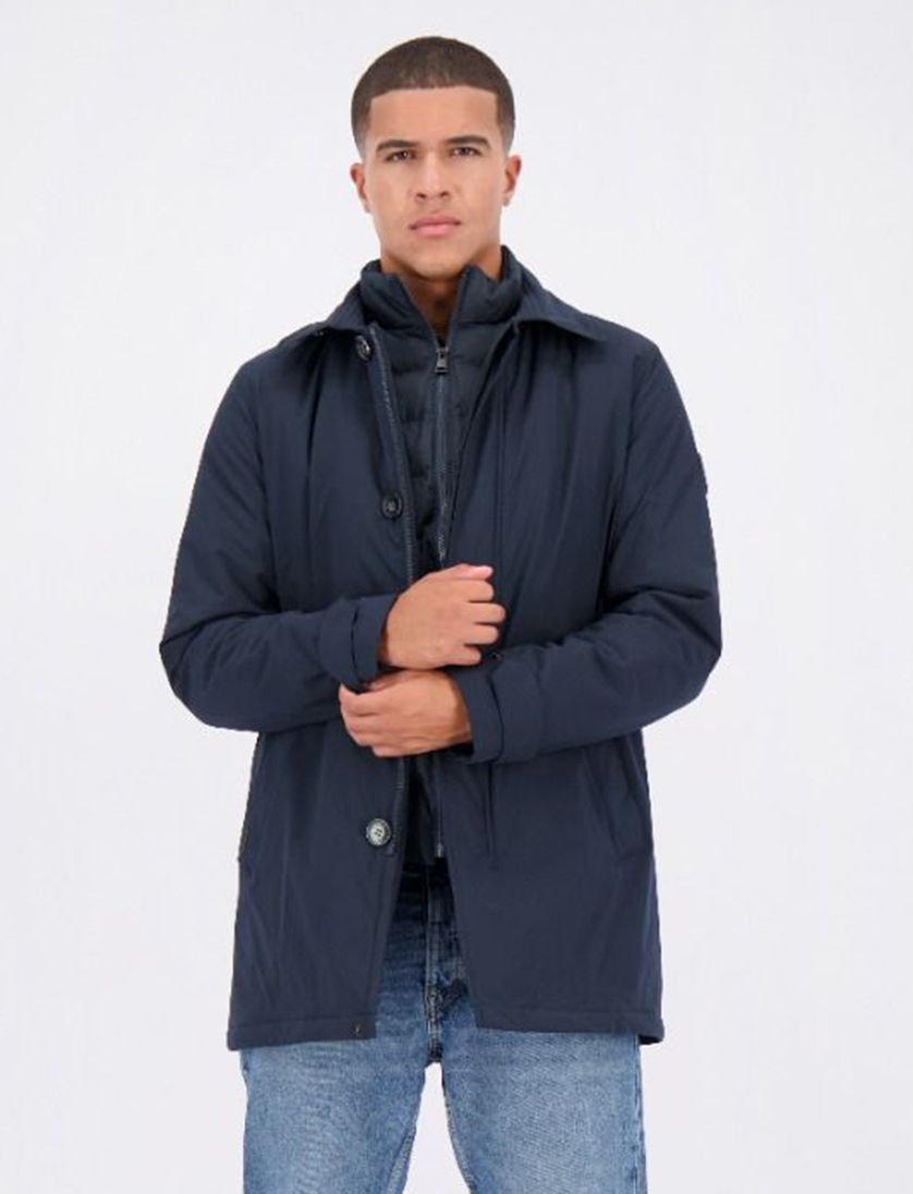 Airforce trenchcoat Cally donkerblauw normale fit