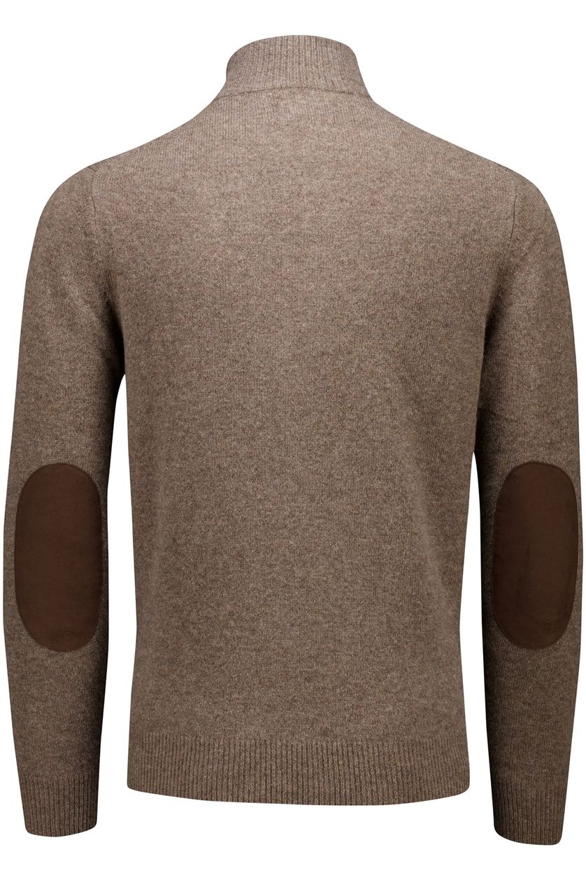 Barbour trui bruin half-zip knopen