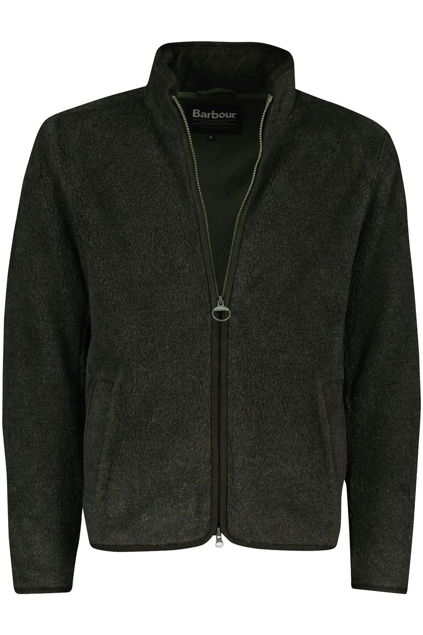 Outdoorvest Barbour groen fleece effen