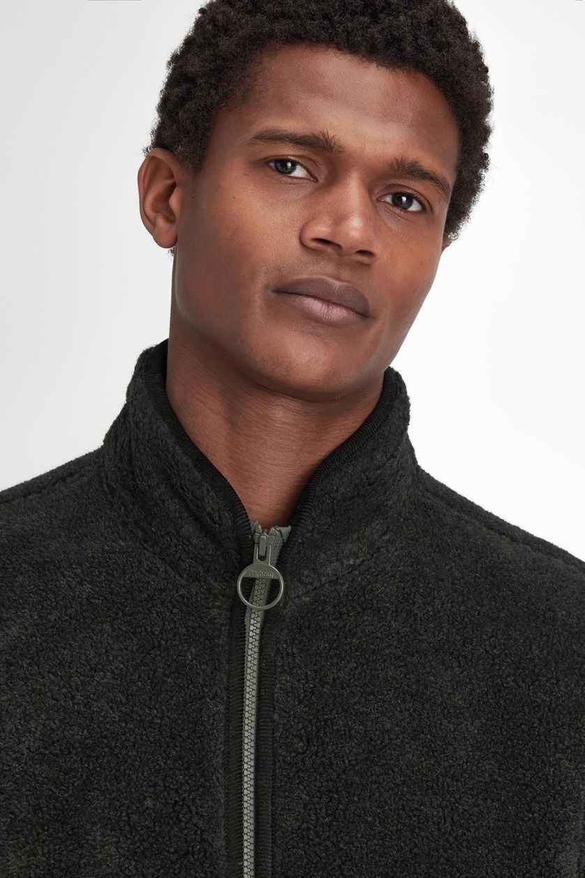 Outdoorvest Barbour groen fleece effen