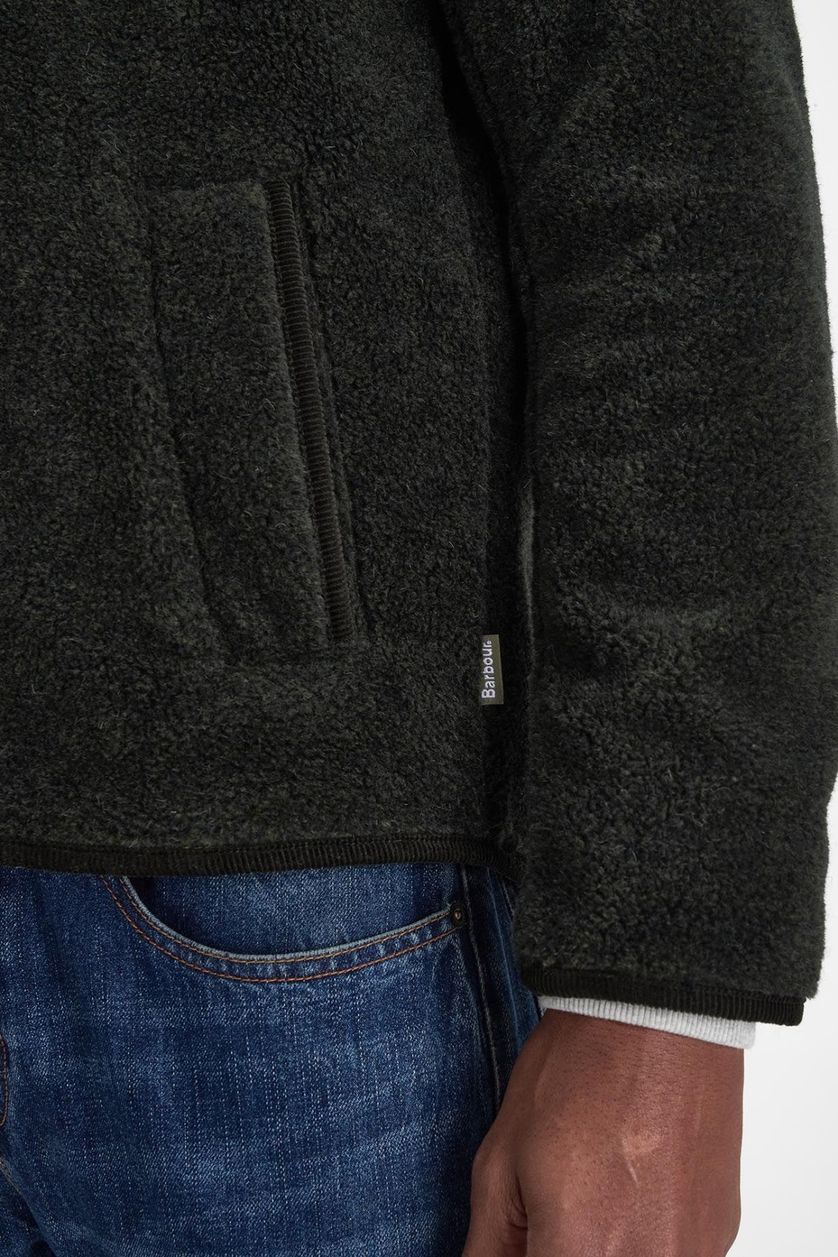 Outdoorvest Barbour groen fleece effen
