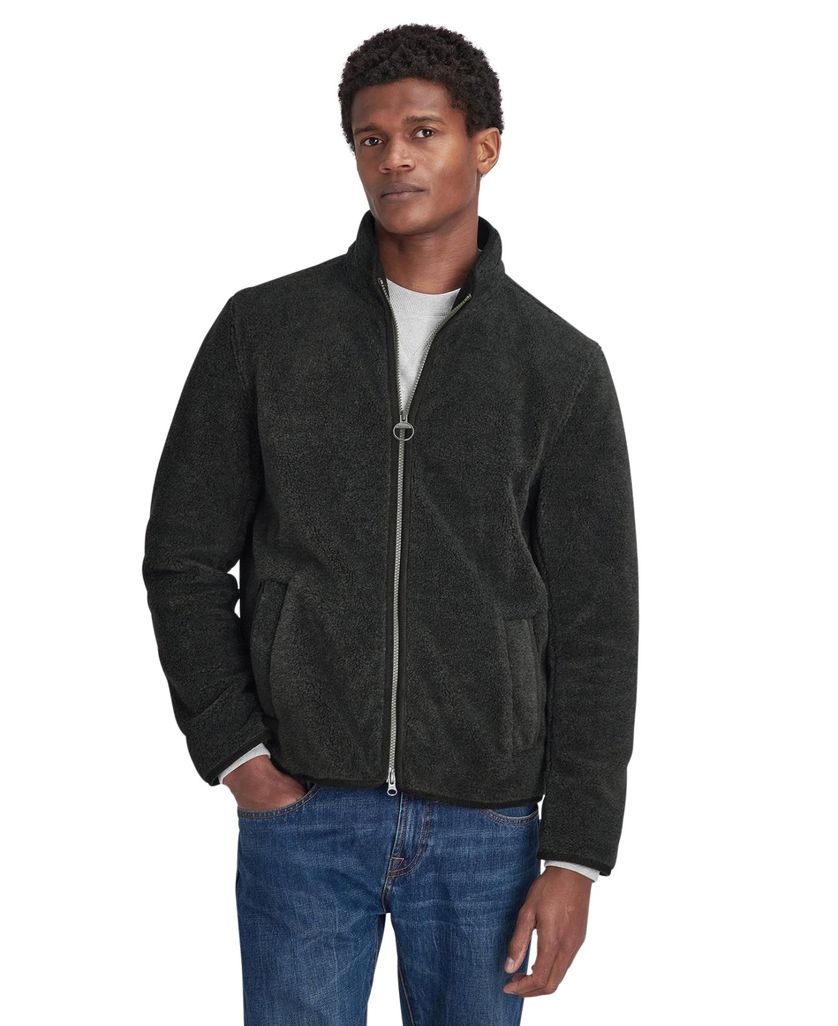 Outdoorvest Barbour groen fleece effen