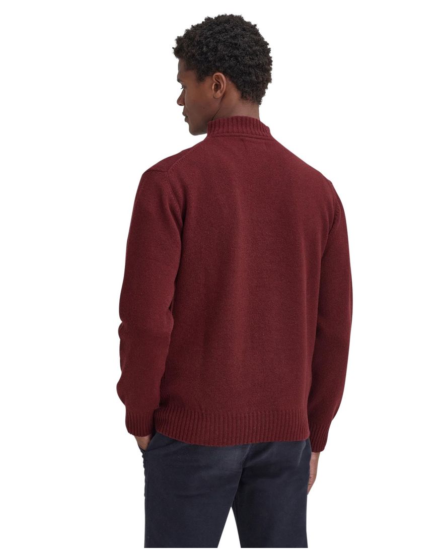 Barbour trui half zip rood wol