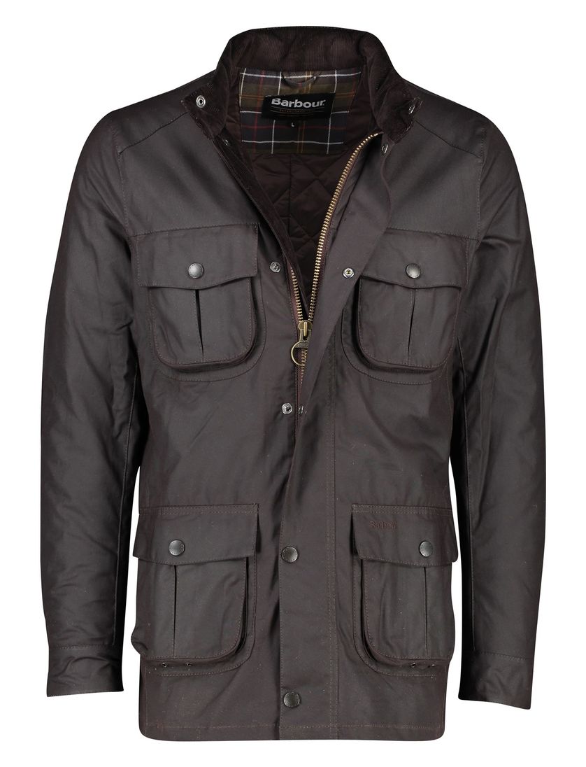 Normale Fit Barbour waxjas bruin katoen