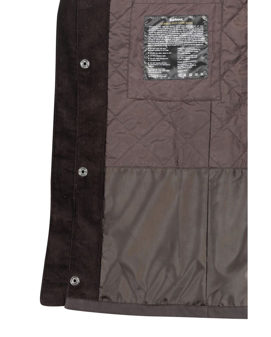 Barbour waxjas bruin uni katoen Normale Fit