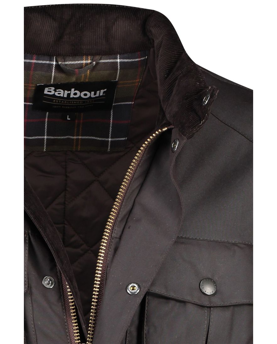Barbour waxjas bruin uni katoen Normale Fit