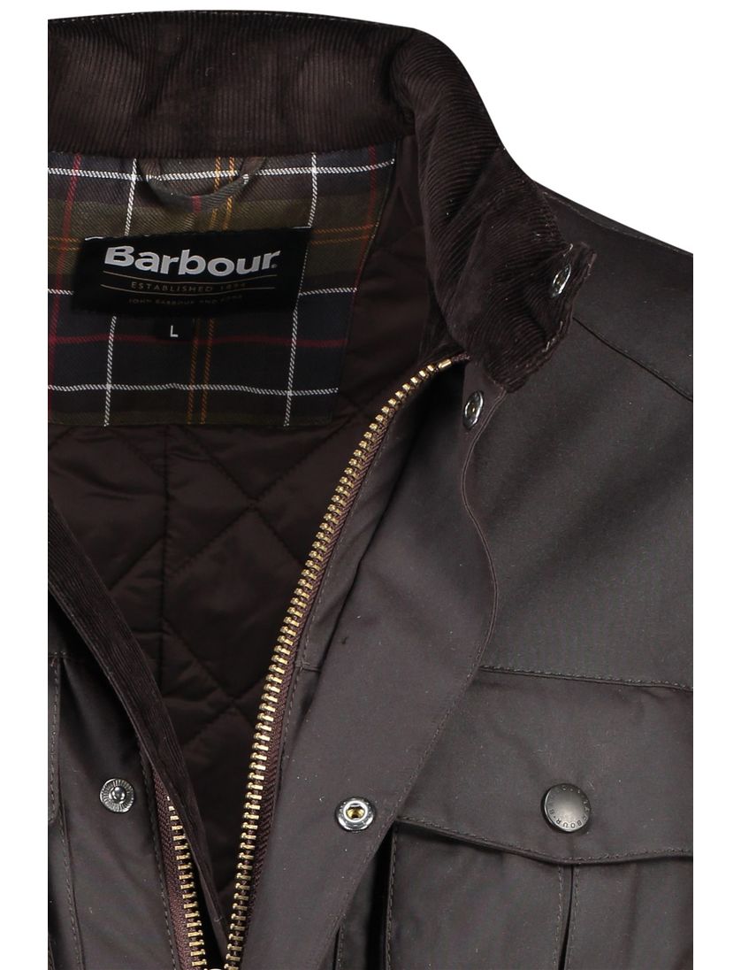 Normale Fit Barbour waxjas bruin katoen