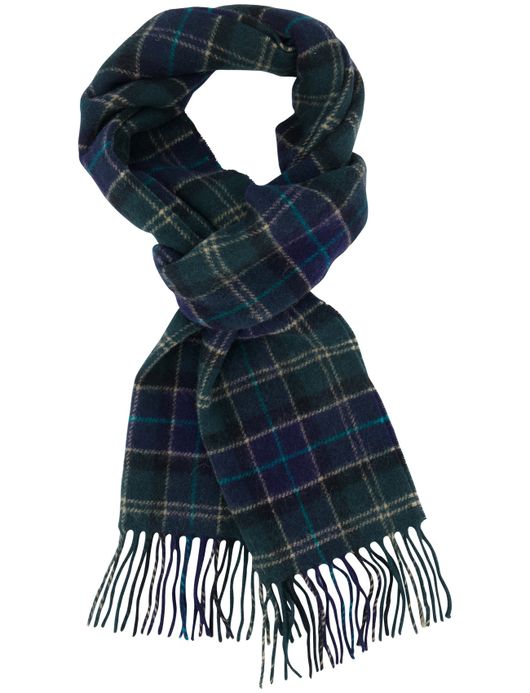 Geruite Barbour sjaal groen navy lamswol