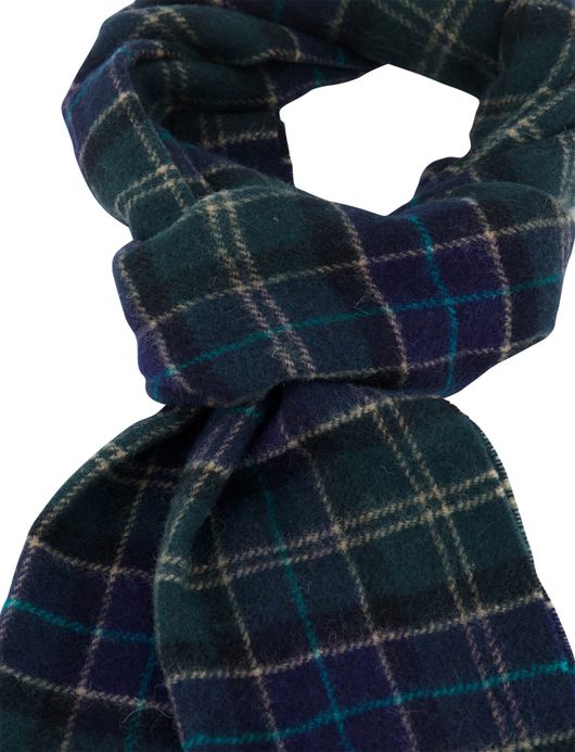 Geruite Barbour sjaal groen navy lamswol