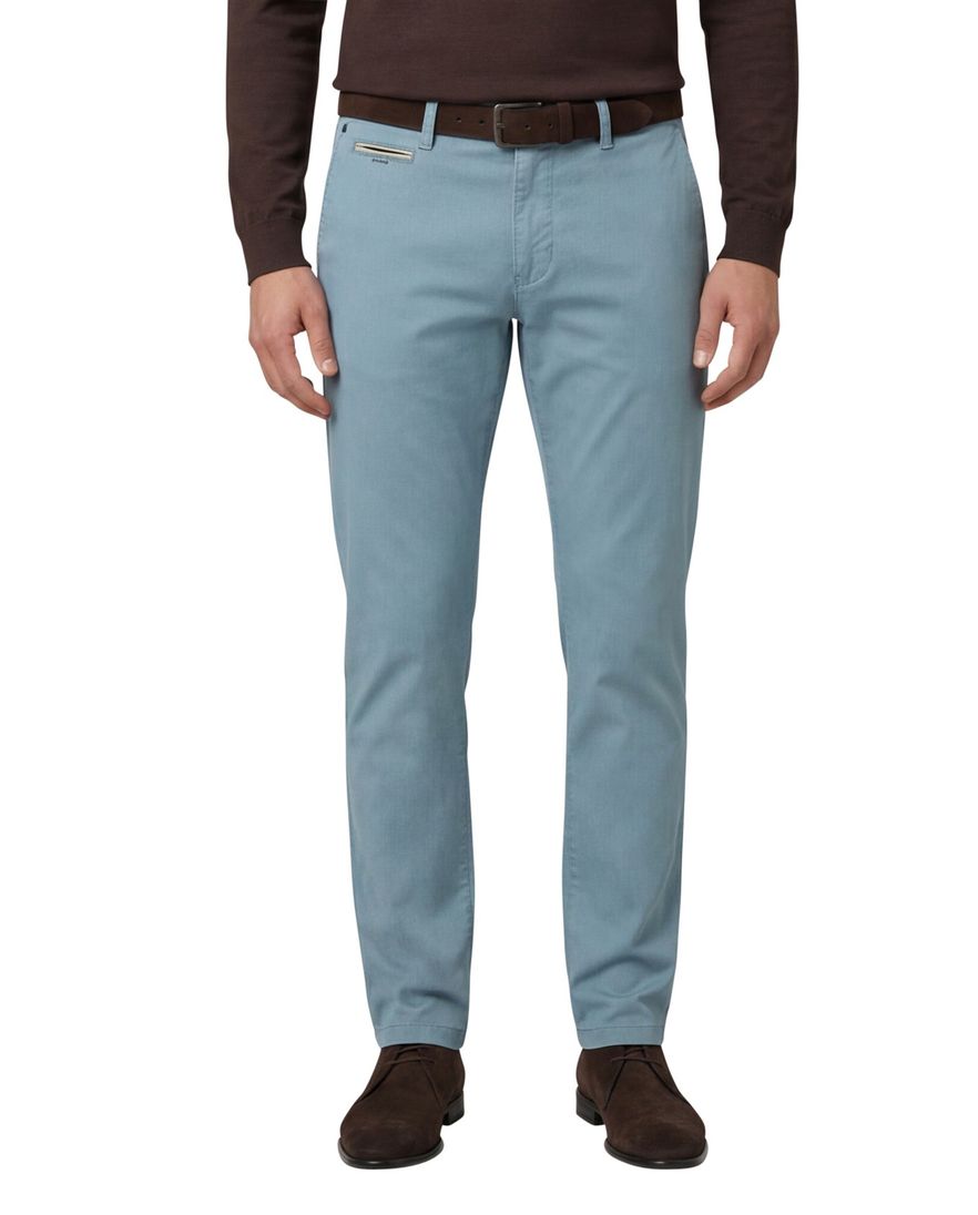 Gardeur Pantalon effen blauw normale fit