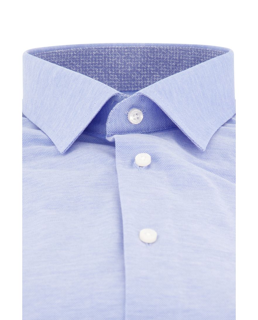 Slim fit Ledub overhemd lichtblauw stretch katoen