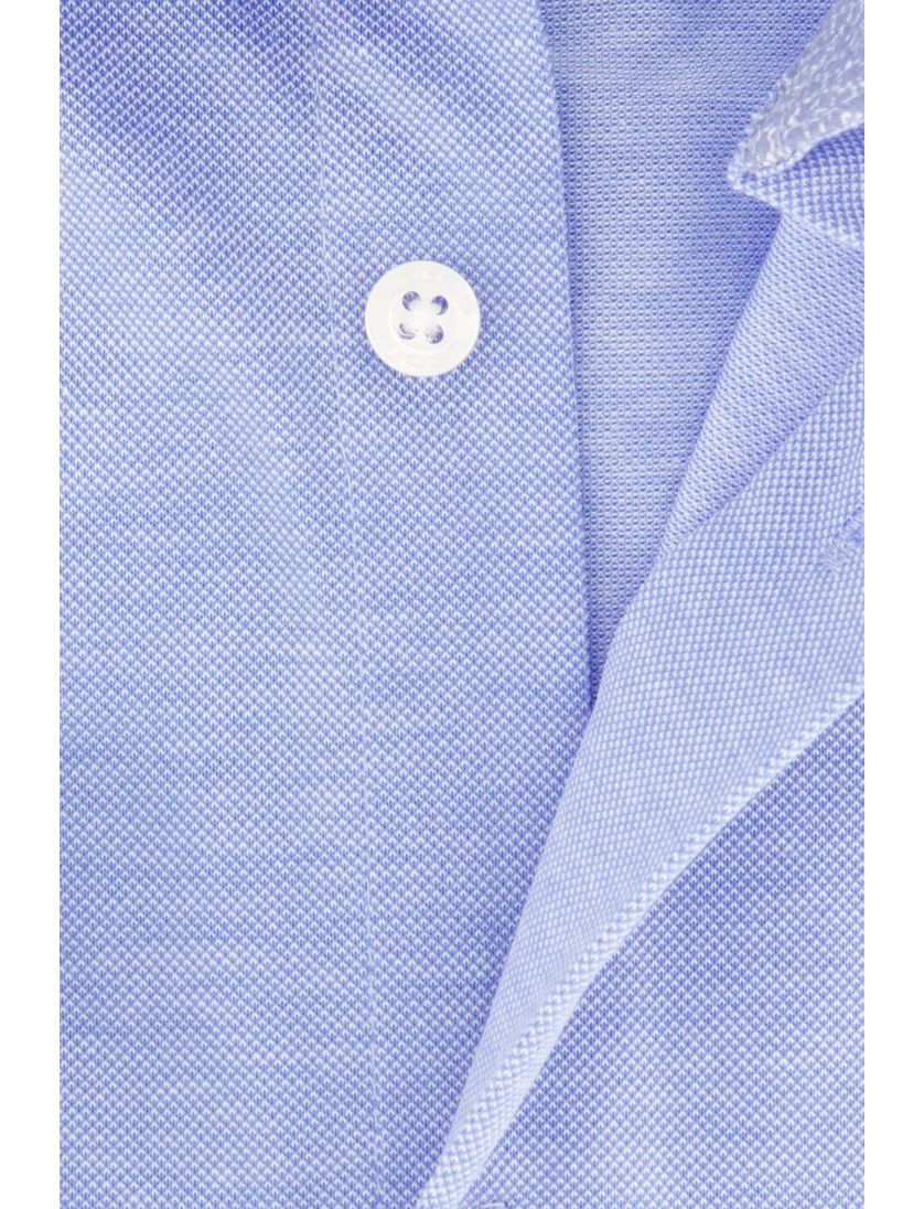 Slim fit Ledub stretch katoen overhemd lichtblauw