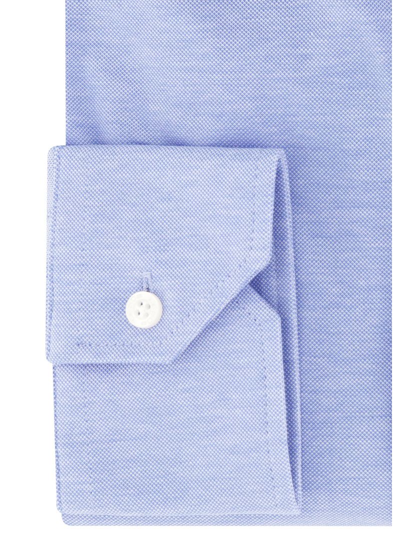 Slim fit Ledub stretch katoen overhemd lichtblauw