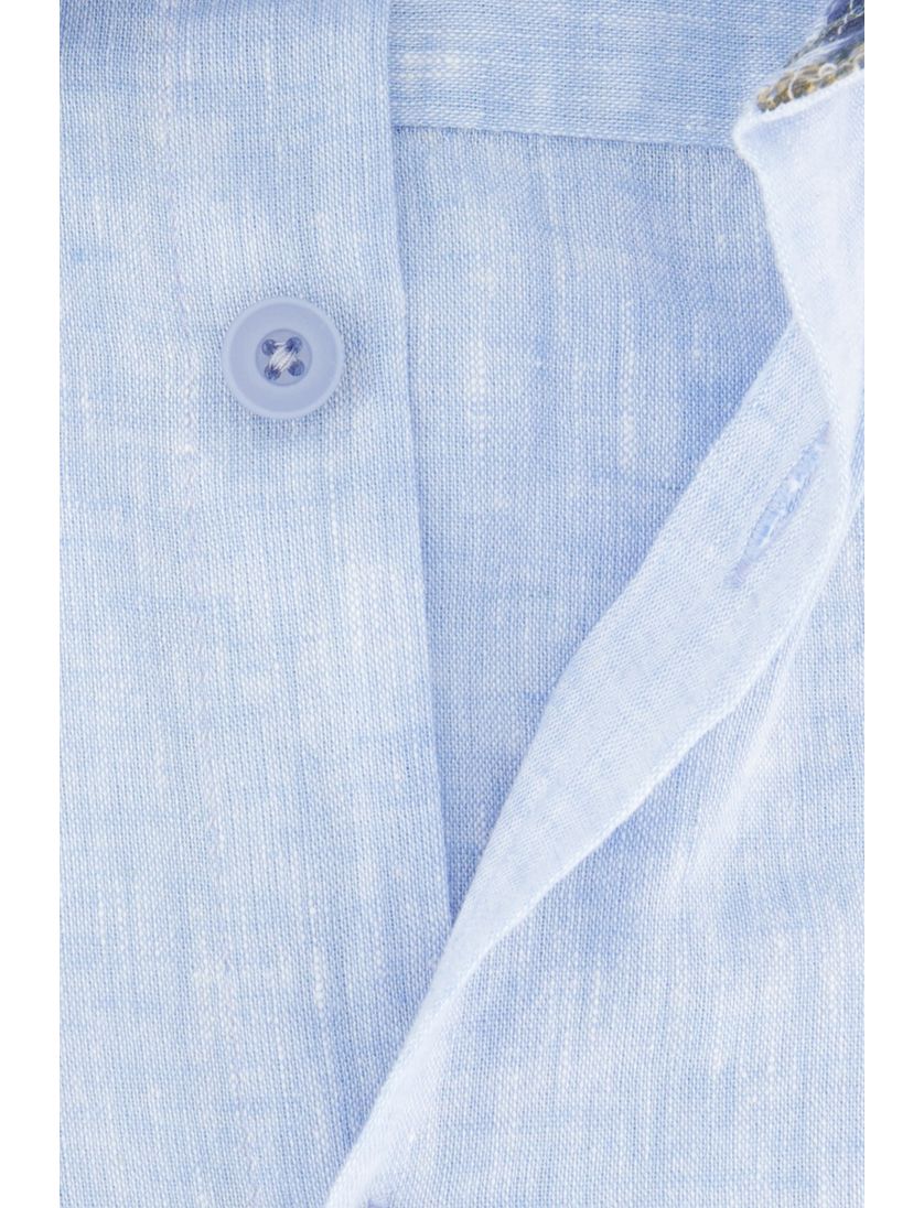 Linnen Ledub modern fit overhemd lichtblauw gemêleerd