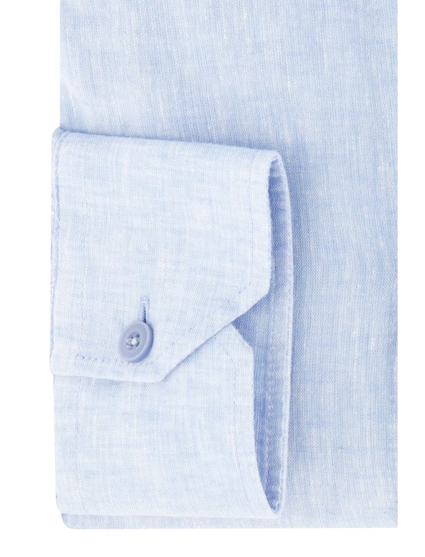 Linnen Ledub modern fit overhemd lichtblauw gemêleerd