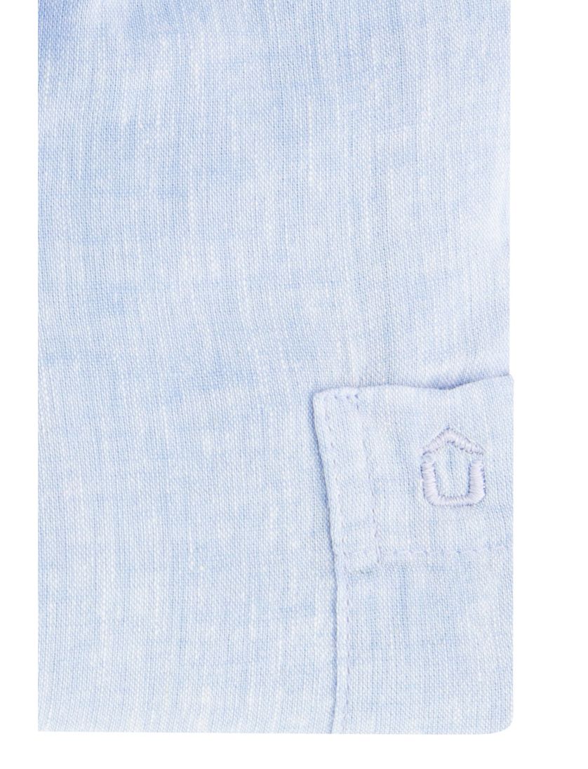 Linnen Ledub modern fit overhemd lichtblauw gemêleerd